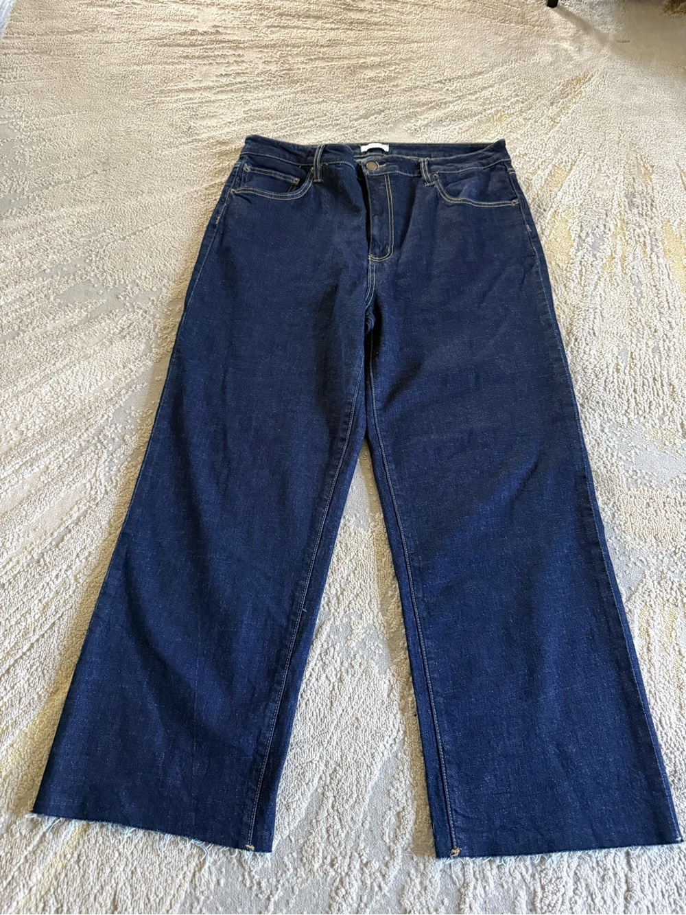 OLIVER LOGAN ABERDEEN WIDE LEGGED CROPPED JEANS DARK WASH 34 / 18